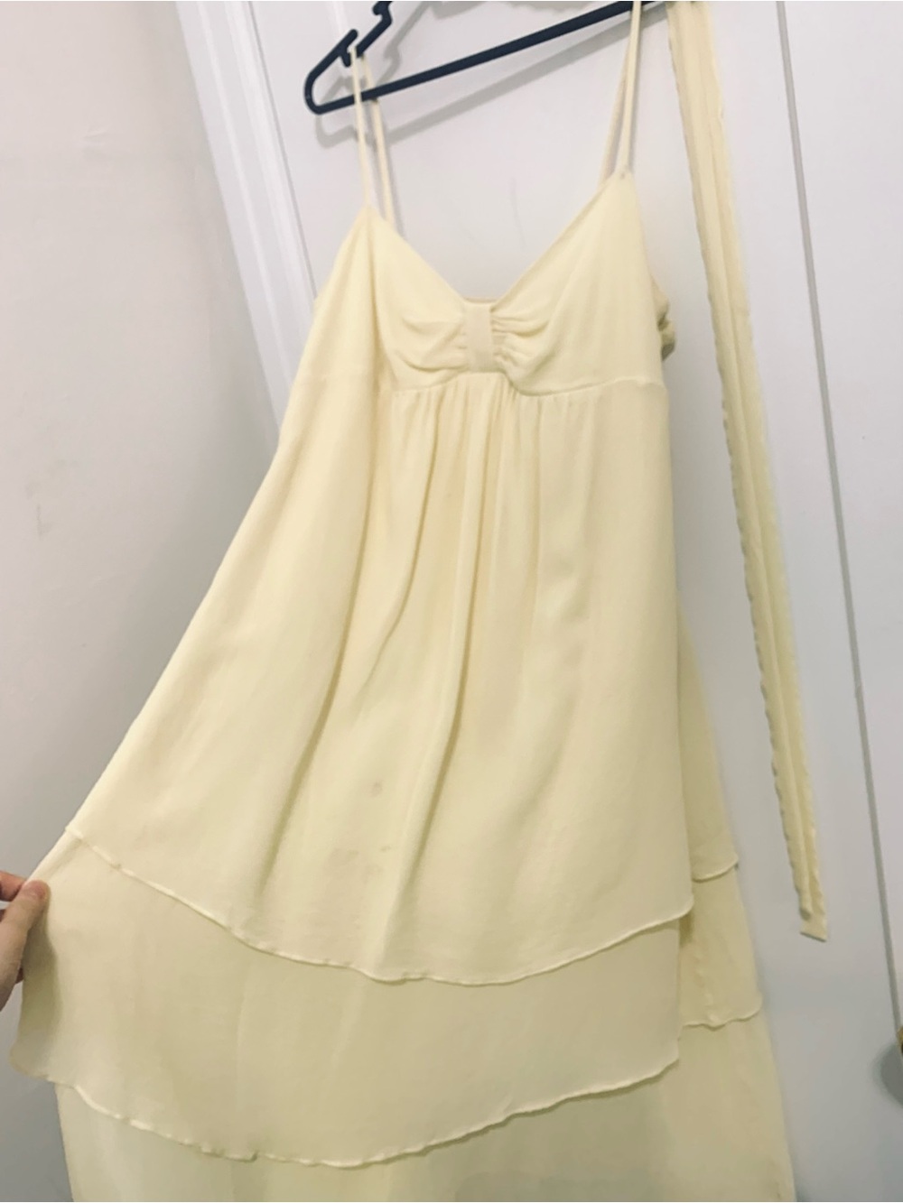 Club Monaco Light Yellow Layered Spaghetti-Strap Dress - Picture 3 of 11
